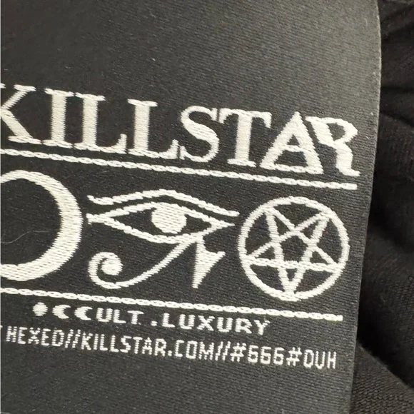 Killstar Vicky Veil Black Skater Dress Occult Print Size Medium - Picture 9 of 14